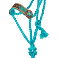 POOL'S vrvična oglavka s povodcem LEATHER TURQUOISE POOL'S vrvična oglavka s povodcem LEATHER TURQUOISE