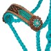 POOL'S vrvična oglavka s povodcem LEATHER TURQUOISE POOL'S vrvična oglavka s povodcem LEATHER TURQUOISE