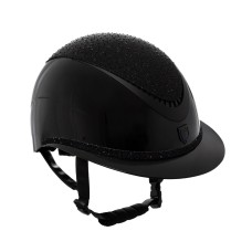 Equestro® jahalna čelada LUXURY WIDE VISOR, črna