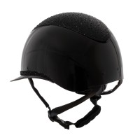 Equestro® jahalna čelada LUXURY WIDE VISOR, črna