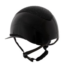 Equestro® jahalna čelada LUXURY WIDE VISOR, črna