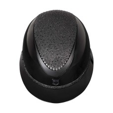 Equestro® jahalna čelada LUXURY WIDE VISOR, črna