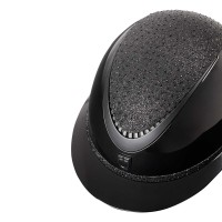 Equestro® jahalna čelada LUXURY WIDE VISOR, črna