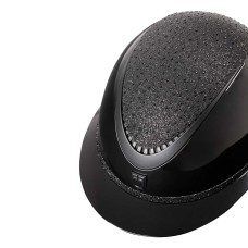 Equestro® jahalna čelada LUXURY WIDE VISOR, črna