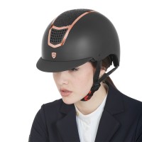 Jahalna čelada EQUESTRO ECLIPSE STONE MAT - rosegold