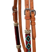 Bosal z uzdo in mecate vajetmi Pool's BURGUNDY PEARLS