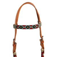 Bosal z uzdo in mecate vajetmi Pool's BURGUNDY PEARLS