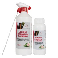 AMAHORSE set sprej + šampon za zaščito pred mrčesom Citronella&Gerania