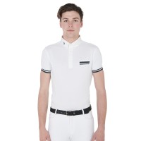 Moška tekmovalna majica EQUESTRO POLO SLIM FIT white/black