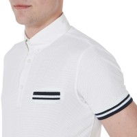 Moška tekmovalna majica EQUESTRO POLO SLIM FIT white/black