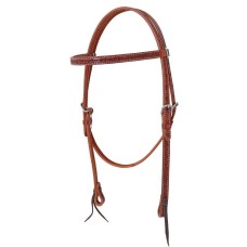 Western uzda Pool's BARBWIRE TOOLING BROWBAND