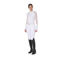 EQUESTRO® ženska tehnična tekmovalna majica z dolgimi rokavi LACE