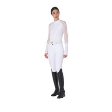 EQUESTRO® ženska tehnična tekmovalna majica z dolgimi rokavi LACE