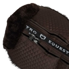 EQUESTRO® korekcijska bombažna podloga SHEEPSKIN - z vložki BROWN/BROWN
