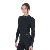 Tehnična majica z dolgimi rokavi EQUESTRO rhinestones