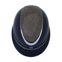 Equestro® jahalna čelada LUXURY WIDE VISOR, modra /srebrna