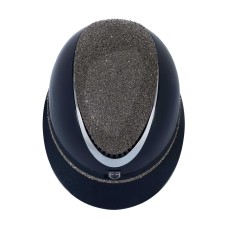 Equestro® jahalna čelada LUXURY WIDE VISOR, modra /srebrna
