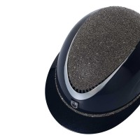 Equestro® jahalna čelada LUXURY WIDE VISOR, modra /srebrna