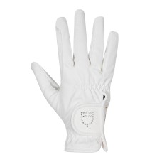 Jahalne rokavice EQUESTRO® SOFT GLITTER LOGO BELE