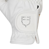 Jahalne rokavice EQUESTRO® SOFT GLITTER LOGO BELE