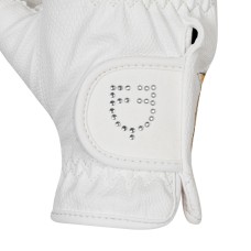 Jahalne rokavice EQUESTRO® SOFT GLITTER LOGO BELE