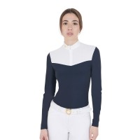 EQUESTRO® ženska tehnična tekmovalna majica TECHNICAL NAVY, dolg rokav EQUESTRO® ženska tehnična tekmovalna majica TECHNICAL NAVY, dolg rokav