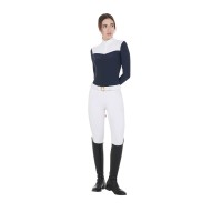 EQUESTRO® ženska tehnična tekmovalna majica TECHNICAL NAVY, dolg rokav