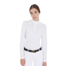 EQUESTRO® ženska tehnična tekmovalna majica TECHNICAL WHITE, dolg rokav EQUESTRO® ženska tehnična tekmovalna majica TECHNICAL WHITE, dolg rokav
