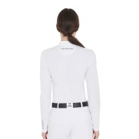 EQUESTRO® ženska tehnična tekmovalna majica TECHNICAL WHITE, dolg rokav
