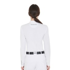 EQUESTRO® ženska tehnična tekmovalna majica TECHNICAL WHITE, dolg rokav