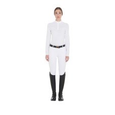 EQUESTRO® ženska tehnična tekmovalna majica TECHNICAL WHITE, dolg rokav