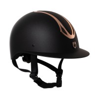 Equestro® jahalna čelada AZAEL BLACK - ROSEGOLD, širok vizir