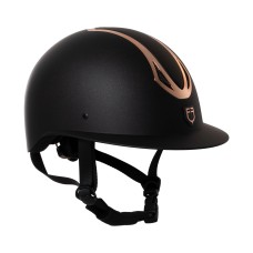 Equestro® jahalna čelada AZAEL BLACK - ROSEGOLD, širok vizir