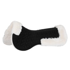 EQUESTRO® podloga LYCRA SHEEPSKIN, prava ovčka BLACK - WHITE