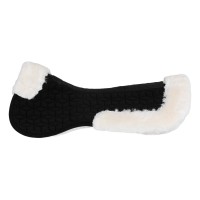 EQUESTRO® podloga LYCRA SHEEPSKIN, prava ovčka BLACK - WHITE