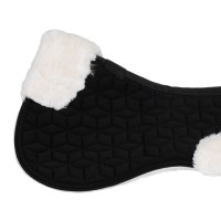 EQUESTRO® podloga LYCRA SHEEPSKIN, prava ovčka BLACK - WHITE