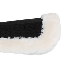 EQUESTRO® podloga LYCRA SHEEPSKIN, prava ovčka BLACK - WHITE