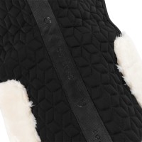 EQUESTRO® podloga LYCRA SHEEPSKIN, prava ovčka BLACK - WHITE