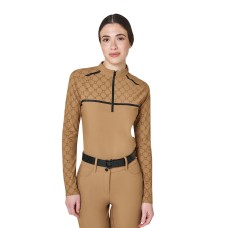 EQUESTRO® ženska tehnična majica MONOGRAM PRINT, dolg rokav