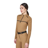 EQUESTRO® ženska tehnična majica MONOGRAM PRINT, dolg rokav