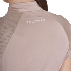 EQUESTRO® funkcijska majica s kratkimi rokavi SLIM FIT TRENING - oxford tan