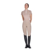 EQUESTRO® funkcijska majica s kratkimi rokavi SLIM FIT TRENING - oxford tan