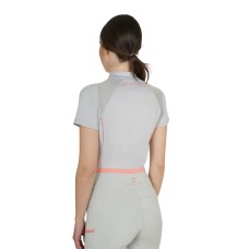 EQUESTRO® funkcijska majica s kratkimi rokavi SLIM FIT TRENING - harbor mist