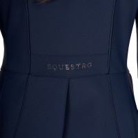 EQUESTRO® dresurni ženski tekmovalni frak RHINESTONE z bleščečimi detajli - moder