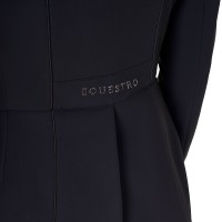 EQUESTRO® dresurni ženski tekmovalni frak RHINESTONE z bleščečimi detajli - črn