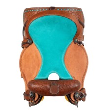 Western sedlo Pool's BARREL TURQUISE SEAT