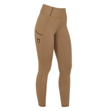 EQUESTRO® ženske jahalne pajkice Slim Fit SU26 - tobacco brown