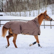 HORZE AVALANCHE PRO nepremočljiva prehodna odeja za konja s flisom 1200D, visok vratni del, rjava